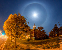 Moon Halo Over Courthouse