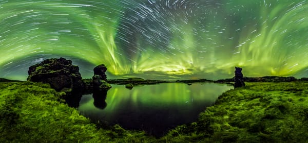 Lake Mývatn 360 Time-Lapse Aurora Panorama