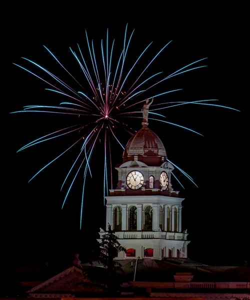 Fireworks Over Courthouse