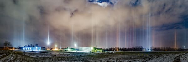 Light Pillars Over Charlotte Airport