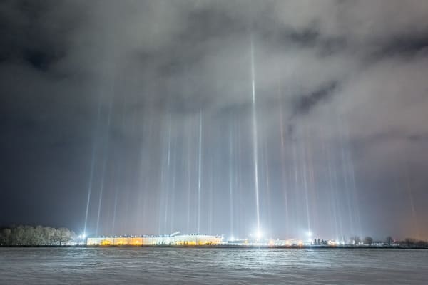 Light Pillars Over Spartan Motors