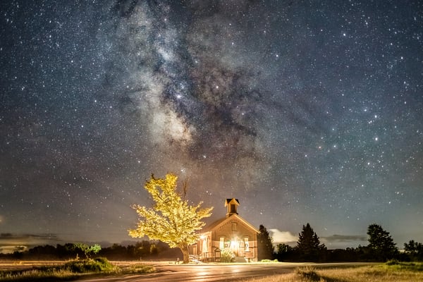 Milky Way Over The Olde Schoolhouse