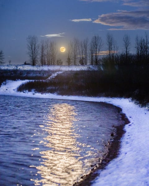 Full Moon Over Crandell Lake