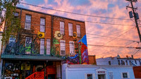 Glorious Sunset Behind Rob Shelberg's Mural at Windwalker